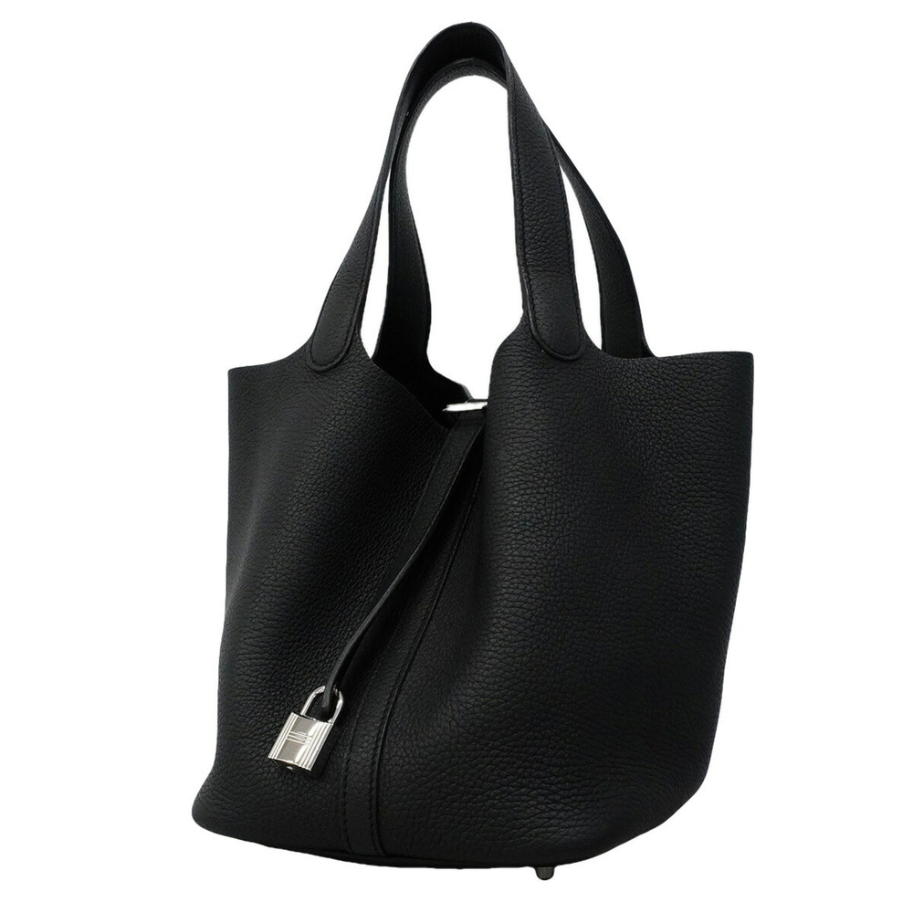 Hermes Picotin Lock MM handbag, Taurillon Clemence leather, black, U stamp, w...